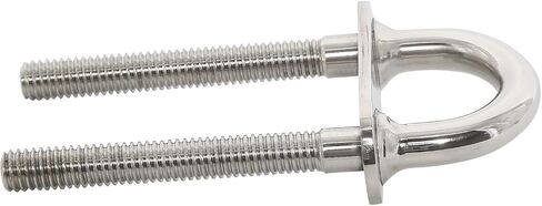 NovelBee 2-Pack 3/8" Stock Stainless Steel Stern Bow Eye U Bolt with Welding Plate,Washer and Hex Nuts (Overall Length:4") in Saudi Arabia
