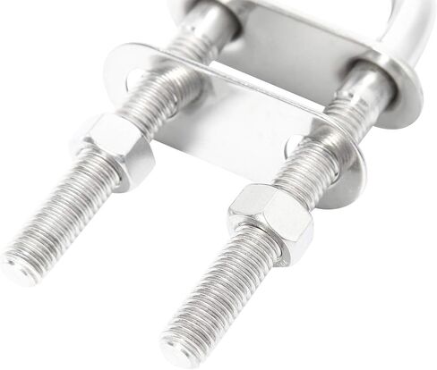 NovelBee 2-Pack 3/8" Stock Stainless Steel Stern Bow Eye U Bolt with Welding Plate,Washer and Hex Nuts (Overall Length:4") in Saudi Arabia