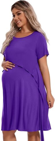 ثوب نوم للرضاعة بمقاس كبير من MONNURO، ثوب نوم للعمل والتوصيل لملابس نوم للأمهات في المستشفى in Kuwait