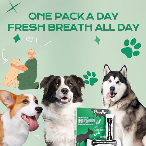 Orlpevet Teeth Clean Powder for Dogs, Dog Breath Freshener, Tartar,Plaque Remover, Dental Care Powder for Small,Medium,Large Dogs, Organic pet supplies-75g in Saudi Arabia