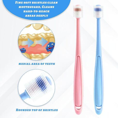 Qianyu 2 Pcs Dog Toothbrush 360 Degree Cleaning Soft Bristled Pet Brush Suitable for Small Dog and Cat Tooth Silicone Antislip Pet Cleaning Tool Dental Care Toothbrush Can Deep Clean Bad Breath in Kuwait