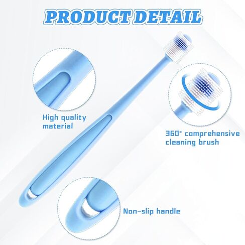 Qianyu 2 Pcs Dog Toothbrush 360 Degree Cleaning Soft Bristled Pet Brush Suitable for Small Dog and Cat Tooth Silicone Antislip Pet Cleaning Tool Dental Care Toothbrush Can Deep Clean Bad Breath in Kuwait