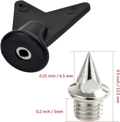 Wobe 200 Pcs 1/4 Inch Stainless Steel Spikes with 1 Pcs Spike Wrench, 0.25" Length Track and Cross Country Spikes Shoe Replacement Spikes for Sprint Sports Short Running Shoes in Kuwait
