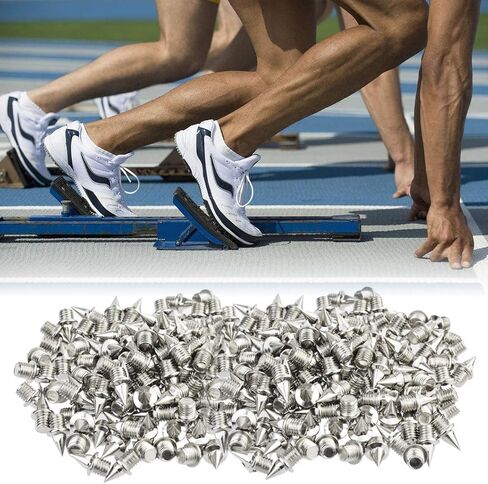 Wobe 200 Pcs 1/4 Inch Stainless Steel Spikes with 1 Pcs Spike Wrench, 0.25" Length Track and Cross Country Spikes Shoe Replacement Spikes for Sprint Sports Short Running Shoes in Kuwait