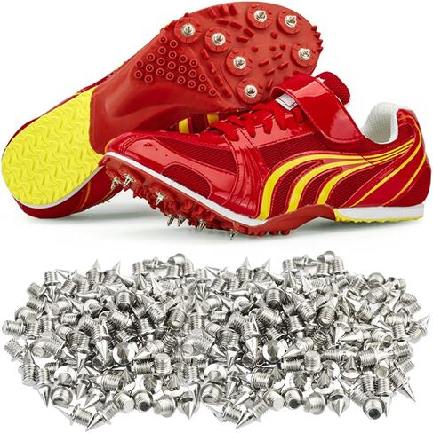 Wobe 200 Pcs 1/4 Inch Stainless Steel Spikes with 1 Pcs Spike Wrench, 0.25" Length Track and Cross Country Spikes Shoe Replacement Spikes for Sprint Sports Short Running Shoes in Kuwait