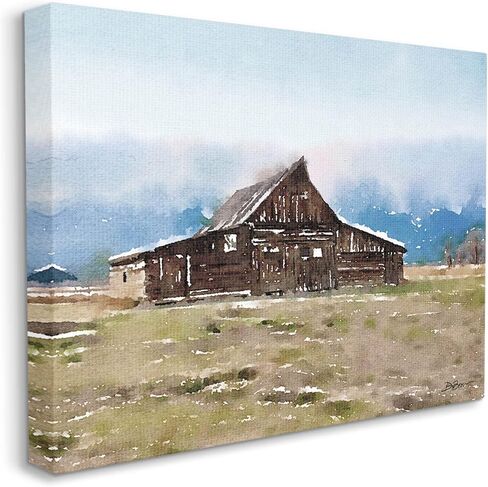 Stupell Industries Rural Countryside Cabin Landscape Canvas Wall Art, Design by Denise Brown in Saudi Arabia