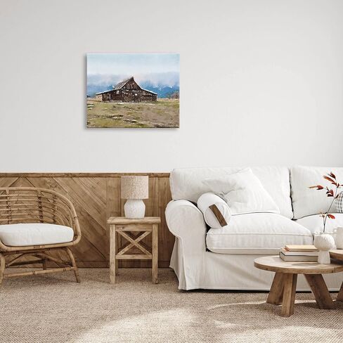 Stupell Industries Rural Countryside Cabin Landscape Canvas Wall Art, Design by Denise Brown in Saudi Arabia