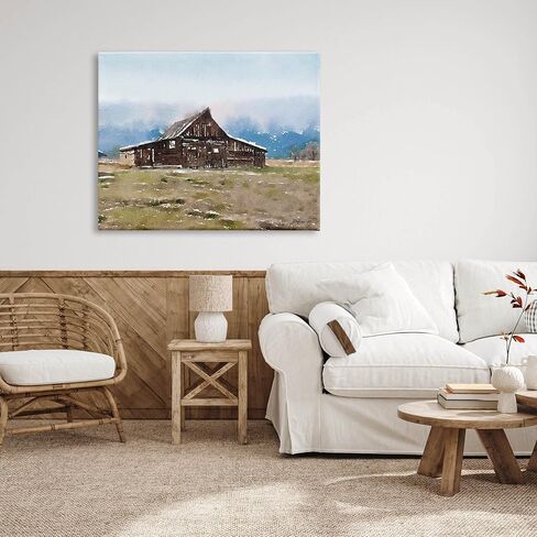 Stupell Industries Rural Countryside Cabin Landscape Canvas Wall Art, Design by Denise Brown in Saudi Arabia