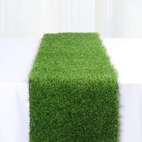 Grass Table Runner 12 x 36 Inch, Green Fake Faux Grass Table Decoration for Wedding, Birthday Party, Baby Shower, Banquet, Spring Summer Fall Holiday Artificial Tabletop Decor in Saudi Arabia