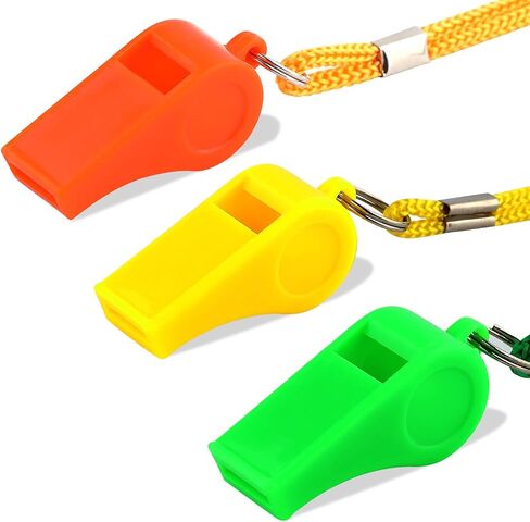 KINBOM 3pcs Plastic Whistles with Lanyard, Loud Sound Sport Whistle in Training Survival Emergency Sports for Referee Coach Teacher Dog Training in Saudi Arabia