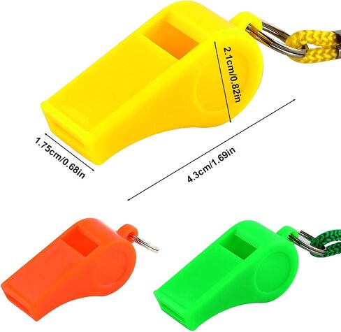 KINBOM 3pcs Plastic Whistles with Lanyard, Loud Sound Sport Whistle in Training Survival Emergency Sports for Referee Coach Teacher Dog Training in Saudi Arabia