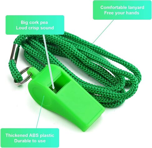 KINBOM 3pcs Plastic Whistles with Lanyard, Loud Sound Sport Whistle in Training Survival Emergency Sports for Referee Coach Teacher Dog Training in Saudi Arabia