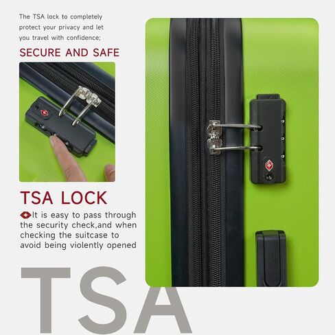 طقم حقائب سوتور مكون من 3 قطع، حقيبة صلبة قابلة للتوسيع مع عجلات دوارة مزدوجة وقفل TSA، ليموني أخضر، مجموعة من 3 قطع (قابلة للتوسيع) in Saudi Arabia