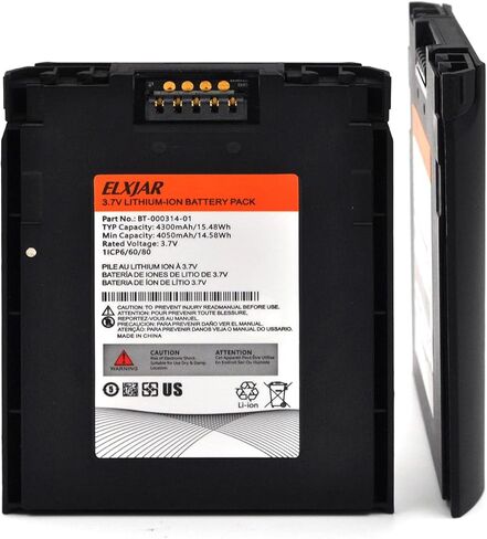 hflexgrad (2-Pack) 3.7V 4300mAh BT-000314-01 بطارية بديلة ليثيوم أيون لزيبرا TC51 TC510 TC510K TC510K-1PAZU2P-A6 TC51HC TC52 TC56 TC57 جامع البيانات BTRY-TC51-43MA-01 in Kuwait