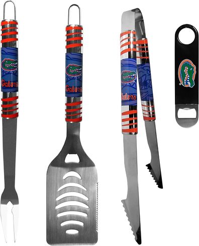 Siskiyou Sports NCAA Florida Gators Unisex 3 pc BBQ Set and Bottle Opener, Team Colors, One Size in Saudi Arabia