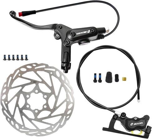 Meteorolite Zoom HB-890E Ebike Front Hydraulic Brakes, 2-PIN 4-Pistons Power-Off Hydraulic Brake Set with 160mm Rotor, 2024 New Upgrade Pre-Bled with Mineral Oil Electric Bike Hydraulic Brakes in Saudi Arabia