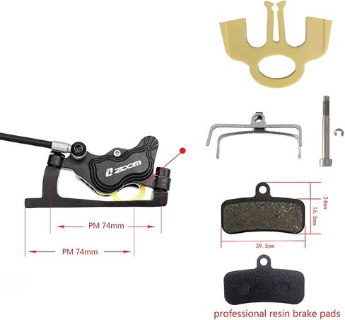Meteorolite Zoom HB-890E Ebike Front Hydraulic Brakes, 2-PIN 4-Pistons Power-Off Hydraulic Brake Set with 160mm Rotor, 2024 New Upgrade Pre-Bled with Mineral Oil Electric Bike Hydraulic Brakes in Saudi Arabia