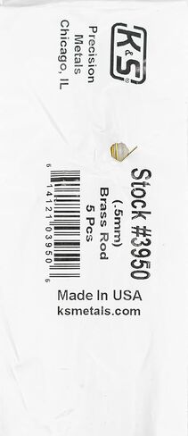 K & S Precision Metals K&S 3954 Round Brass Rods, 2.5mm OD x 1 Meter Long, 5 Rods, Made in USA in Kuwait