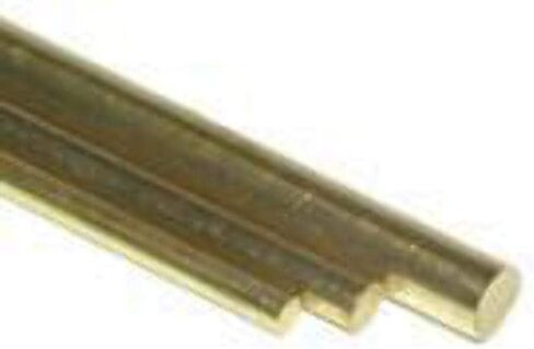 K & S Precision Metals K&S 3954 Round Brass Rods, 2.5mm OD x 1 Meter Long, 5 Rods, Made in USA in Kuwait