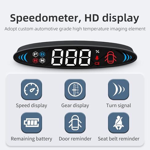 AZIJYV Tesla T6 Heads Up Display عداد سرعة رقمي صغير مع شاشة LCD لطراز 2019-2022 3 وطراز Y، طراز Tesla y Hud سرعة عرض عداد السرعة، والعتاد، والكهرباء in Kuwait