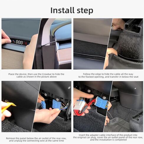 AZIJYV Tesla T6 Heads Up Display عداد سرعة رقمي صغير مع شاشة LCD لطراز 2019-2022 3 وطراز Y، طراز Tesla y Hud سرعة عرض عداد السرعة، والعتاد، والكهرباء in Kuwait