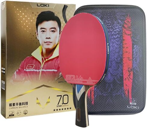 Loki 7 Stars Table Tennis Racket Professional Offensive Ping Pong Paddle, ITTF Approved Sticky Rubber, 5 Wood + 2 Carbon Blade in Saudi Arabia
