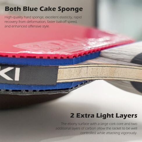 Loki 7 Stars Table Tennis Racket Professional Offensive Ping Pong Paddle, ITTF Approved Sticky Rubber, 5 Wood + 2 Carbon Blade in Saudi Arabia