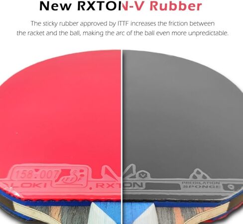 Loki 7 Stars Table Tennis Racket Professional Offensive Ping Pong Paddle, ITTF Approved Sticky Rubber, 5 Wood + 2 Carbon Blade in Saudi Arabia