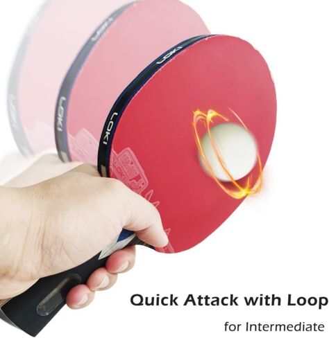 Loki 7 Stars Table Tennis Racket Professional Offensive Ping Pong Paddle, ITTF Approved Sticky Rubber, 5 Wood + 2 Carbon Blade in Saudi Arabia