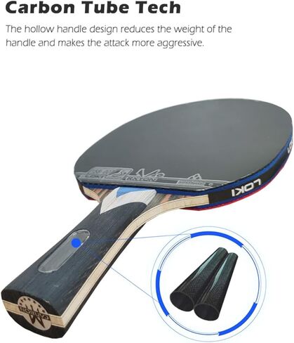 Loki 7 Stars Table Tennis Racket Professional Offensive Ping Pong Paddle, ITTF Approved Sticky Rubber, 5 Wood + 2 Carbon Blade in Saudi Arabia