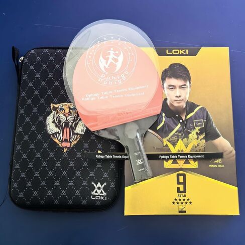 Ppbigu Wanghao Loki 9 Star Professional Ping Pong Bat Paddle with Original Bag, High Sticky 5 Wood +2 Carbon Blade Table Tennis Racket for Attack-Loop Play in Saudi Arabia