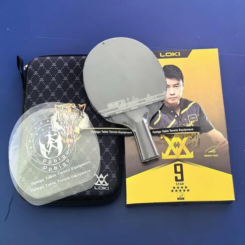 Ppbigu Wanghao Loki 9 Star Professional Ping Pong Bat Paddle with Original Bag, High Sticky 5 Wood +2 Carbon Blade Table Tennis Racket for Attack-Loop Play in Saudi Arabia