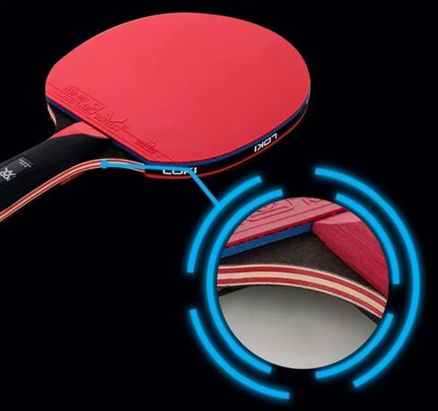 Ppbigu Wanghao Loki 9 Star Professional Ping Pong Bat Paddle with Original Bag, High Sticky 5 Wood +2 Carbon Blade Table Tennis Racket for Attack-Loop Play in Saudi Arabia