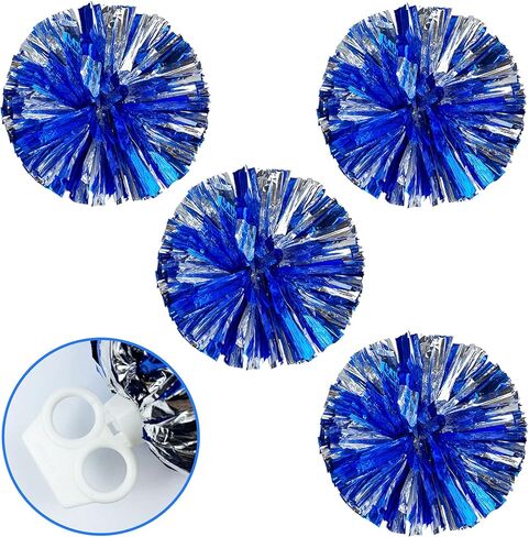HAVAGDTM 8PCS Cheerleading Pom Poms and Cheer Bow Cheer Pom Poms with Baton Handleand Cheerleader Hair Bows for Teen Girls Softball Dance Cheerleader in Saudi Arabia