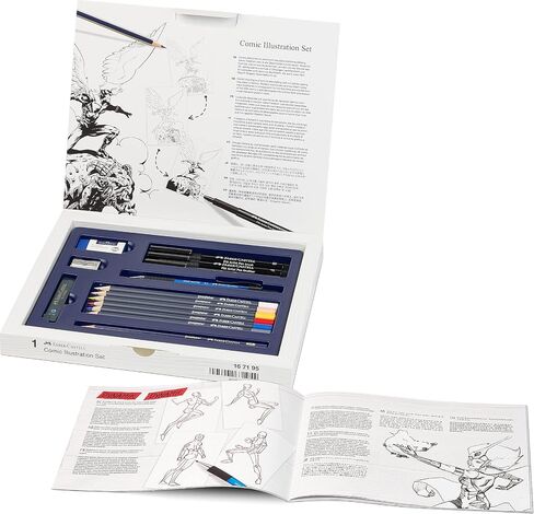 Faber-Castell Comic Illustration Set - The Famazings Superhero Comic Book Drawing Kit - Draw with Pitt Artist Pens & Goldfaber Coloring Pencils in Saudi Arabia