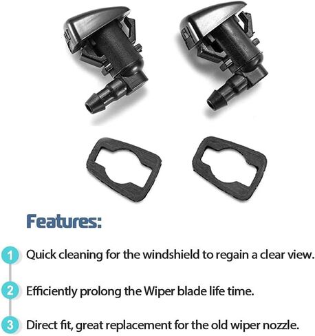 Front Windshield Washer Nozzle Wiper Spray Kit Compatible with 2008-2011 Ford Focus 2007-2011 Edge 2007-2010 Lincoln MKX Base Premium Sport OEM 8S4Z17603AA 7T4Z-17603-A (pack of 2) in Saudi Arabia