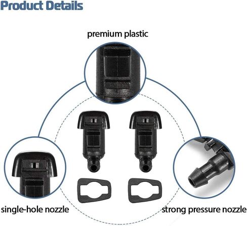 Front Windshield Washer Nozzle Wiper Spray Kit Compatible with 2008-2011 Ford Focus 2007-2011 Edge 2007-2010 Lincoln MKX Base Premium Sport OEM 8S4Z17603AA 7T4Z-17603-A (pack of 2) in Saudi Arabia