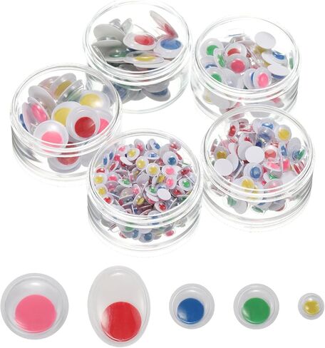 PATIKIL Wiggly Eyes with Self-Adhesive Googly Eyes 566Pcs Sticky Wiggle Fake Eyeball Plastic Eyes for DIY Greeting Card Gift Craft Scrapbooking Student's Game,Assorted Sizes" in Saudi Arabia