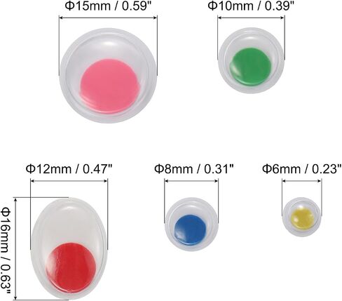 PATIKIL Wiggly Eyes with Self-Adhesive Googly Eyes 566Pcs Sticky Wiggle Fake Eyeball Plastic Eyes for DIY Greeting Card Gift Craft Scrapbooking Student's Game,Assorted Sizes" in Saudi Arabia