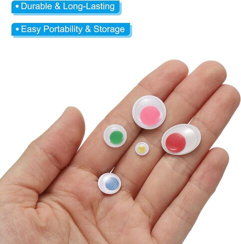 PATIKIL Wiggly Eyes with Self-Adhesive Googly Eyes 566Pcs Sticky Wiggle Fake Eyeball Plastic Eyes for DIY Greeting Card Gift Craft Scrapbooking Student's Game,Assorted Sizes" in Saudi Arabia