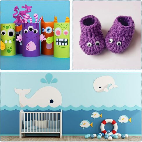 PATIKIL Wiggly Eyes with Self-Adhesive Googly Eyes 566Pcs Sticky Wiggle Fake Eyeball Plastic Eyes for DIY Greeting Card Gift Craft Scrapbooking Student's Game,Assorted Sizes" in Saudi Arabia