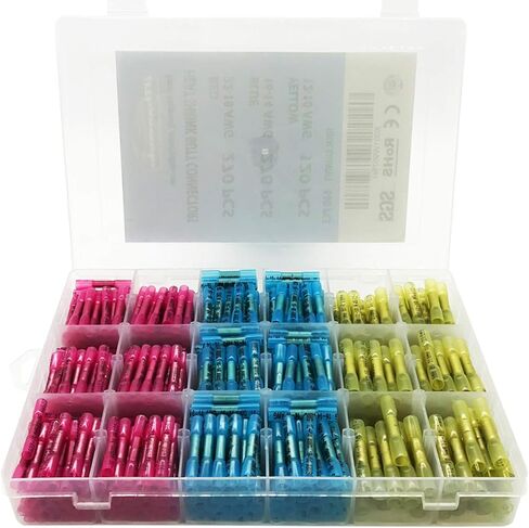 100 قطعة من موصلات المؤخرة المنكمشة بالحرارة، موصلات أسلاك كهربائية حمراء 18-22 AWG - طرف توصيل المؤخرة المعزول المقاوم للماء in Kuwait