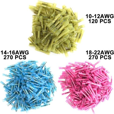 100 قطعة من موصلات المؤخرة المنكمشة بالحرارة، موصلات أسلاك كهربائية حمراء 18-22 AWG - طرف توصيل المؤخرة المعزول المقاوم للماء in Kuwait