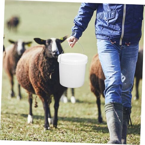 SWOOMEY 5pcs Food Grade Plastic Bucket Plastic Paint Bucket Industrial pails Painting Brush Washer Camping pails Fermenting Container Fishing Bucket Sealed Bucket White Vomit Bucket in Saudi Arabia