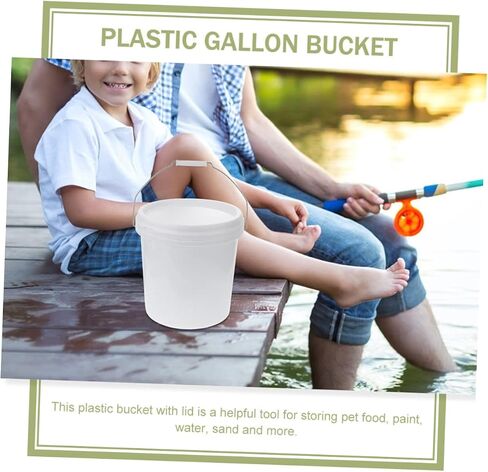 SWOOMEY 5pcs Food Grade Plastic Bucket Plastic Paint Bucket Industrial pails Painting Brush Washer Camping pails Fermenting Container Fishing Bucket Sealed Bucket White Vomit Bucket in Saudi Arabia