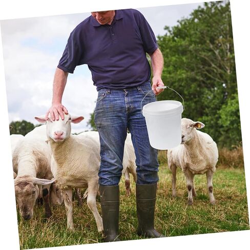 SWOOMEY 5pcs Food Grade Plastic Bucket Plastic Paint Bucket Industrial pails Painting Brush Washer Camping pails Fermenting Container Fishing Bucket Sealed Bucket White Vomit Bucket in Saudi Arabia
