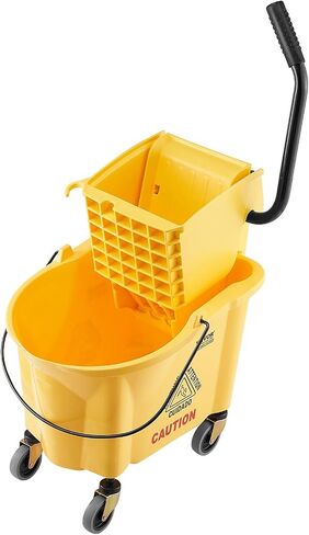VEVOR Mop Bucket with Wringer, 26 Qt. Commercial Mop Bucket with Side Press Wringer, Side-Press Mop Bucket and Wringer Combo on Wheels, for Professional/Industrial/Business Floor Cleaning, Yellow in Saudi Arabia