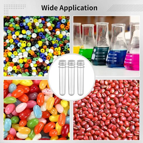 50 PCS Test Tubes, 45 ML Test Tubes with Aluminum Threaded Lids, 1.0 x 5.6 Inches Clear Candy Tubes Vials, Storage Tubes Container for Sample Powder Seed Bead Gift Science Party in Saudi Arabia