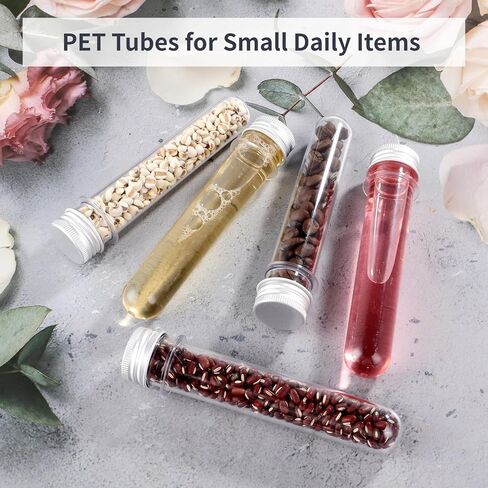 50 PCS Test Tubes, 45 ML Test Tubes with Aluminum Threaded Lids, 1.0 x 5.6 Inches Clear Candy Tubes Vials, Storage Tubes Container for Sample Powder Seed Bead Gift Science Party in Saudi Arabia