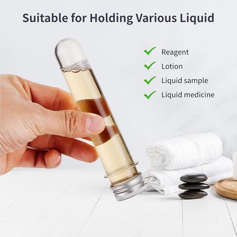 50 PCS Test Tubes, 45 ML Test Tubes with Aluminum Threaded Lids, 1.0 x 5.6 Inches Clear Candy Tubes Vials, Storage Tubes Container for Sample Powder Seed Bead Gift Science Party in Saudi Arabia